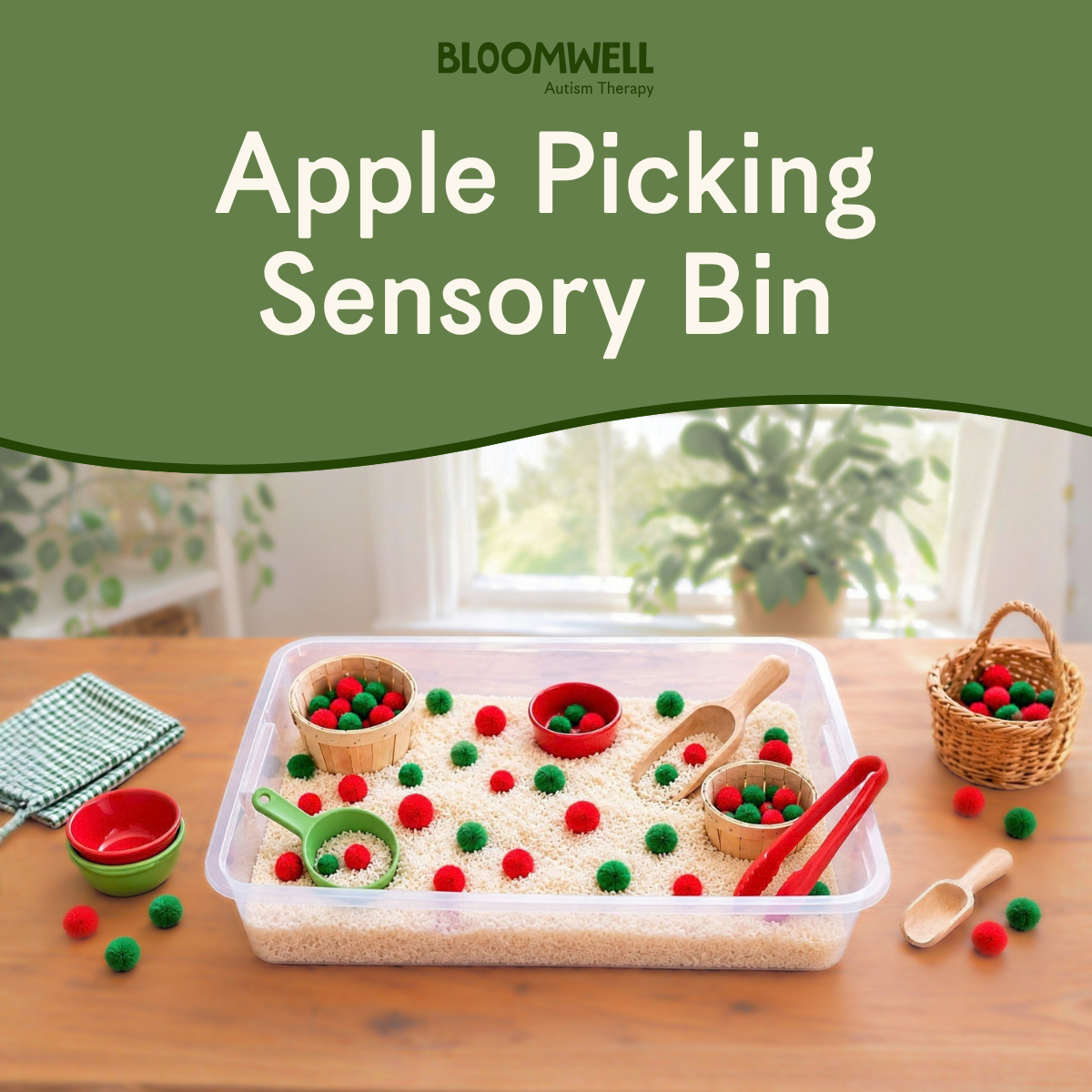 Apple Picking Sensory Bin